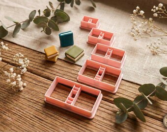Polymer Clay Book Cutter Set Jewelry Earring Pendant Making Tool Multiple Sizes Craft School