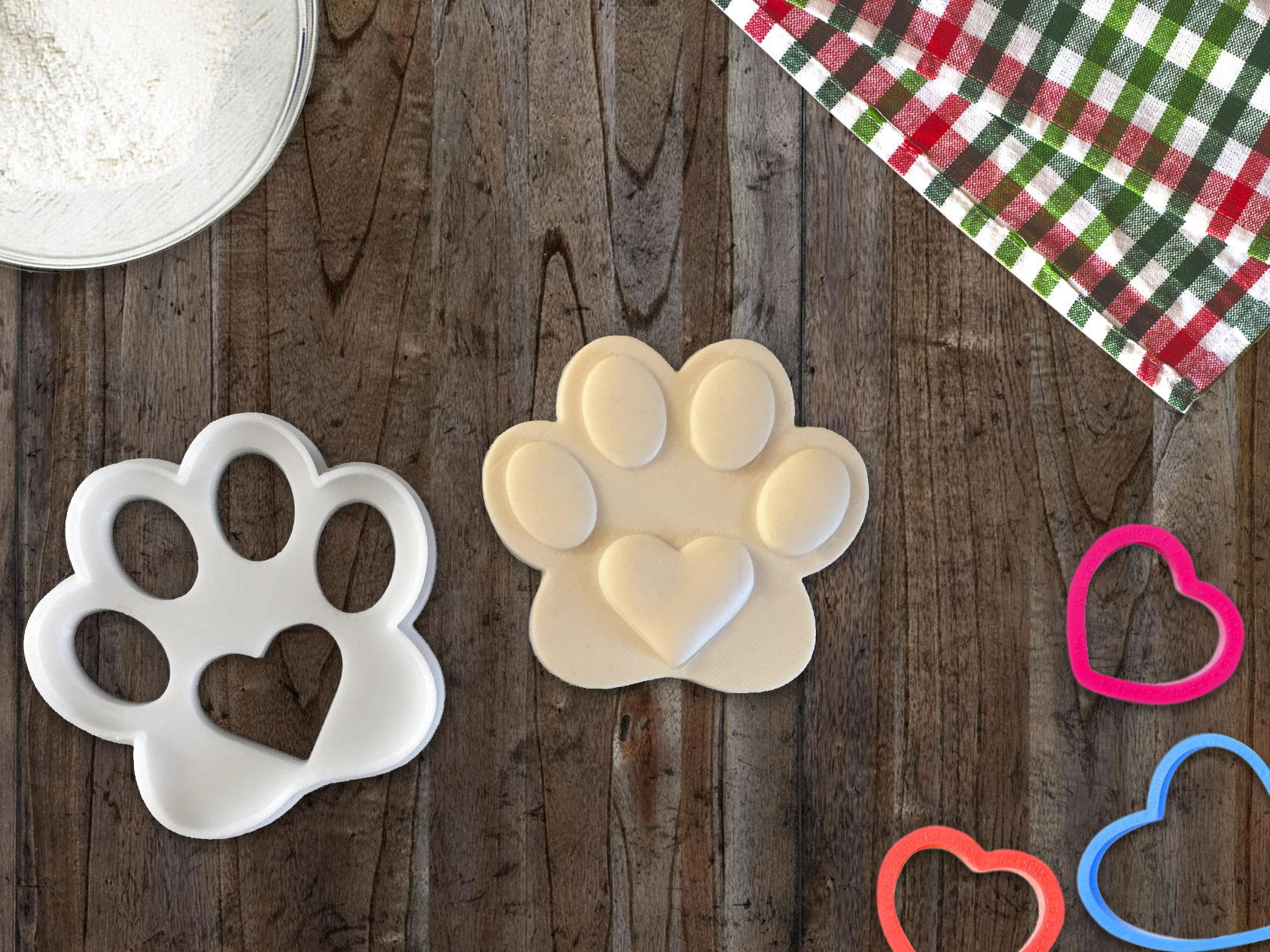 Hund Pfote mit Herz Druck Cookie Cutter Pfote Impressum Etsy