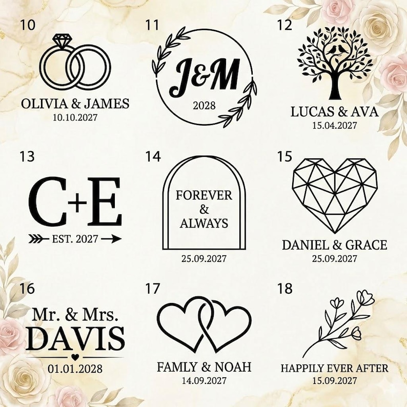 Carimbo personalizado para biscoitos de casamento, relevo personalizado para biscoitos de fondant, utensílio de confeitaria, lembrancinha de festa, recordação de aniversário. imagem 5