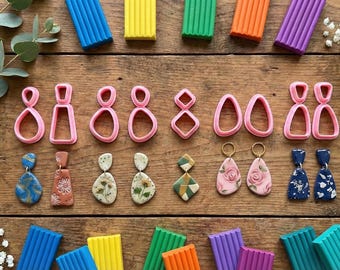 Organic Shape Polymer Clay Cutter Jewelry Earring Pendant Fondant Cookie Making Tool Reusable