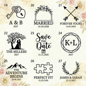 Carimbo personalizado para biscoitos de casamento, relevo personalizado para biscoitos de fondant, utensílio de confeitaria, lembrancinha de festa, recordação de aniversário. imagem 4