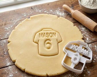 Personalized Football Jersey Cookie Cutter Custom Name Number Fondant Dough Biscuit Party Gift