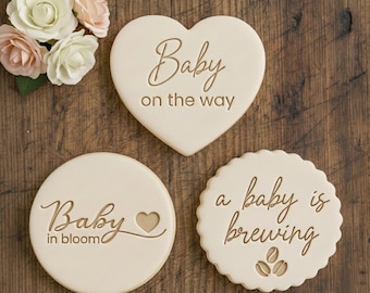 A Baby Is Brewing In Bloom Shower Cookie Stamp Cutter for Gender Reveal Party