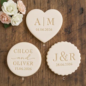 Carimbo personalizado para biscoitos de casamento, relevo personalizado para biscoitos de fondant, utensílio de confeitaria, lembrancinha de festa, recordação de aniversário. imagem 2