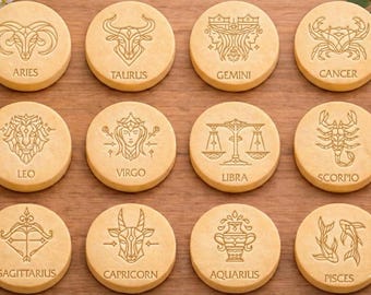 Zodiac Cookie Cutter Stamp Fondant Clay Biscuit Gingerbread Sandwich Party Favor Kids Baking Tool