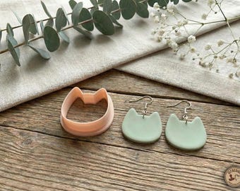 Kitten Head Polymer Clay Cutter Cute Cat Face Jewelry Earring Pendant Making Tool Reusable