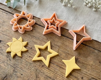 Star Sun Polymer Clay Cutter Jewelry Earring Pendant Fondant Cookie Craft Tool Reusable