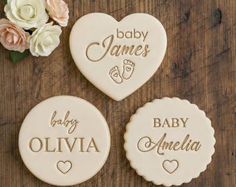 Custom Name Personalized Baby Shower Cookie Cutter Stamp