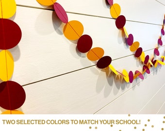 Custom Collegiate Circle Garland- 2 Custom Matched Colors for your School, College Bound, Graduation, High School Grad, ASU