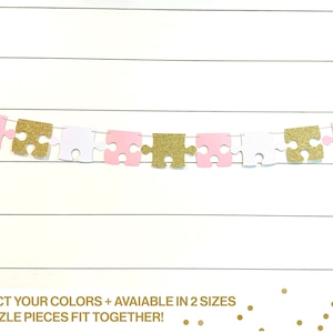 Puzzle Piece Banner- We Found Our Missing Piece, Perfect Fit, Autism Awareness, Adoption, Wedding, Bridal Shower, Engagement Party