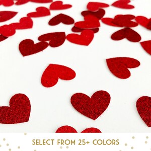 Custom Color Glitter Heart Confetti- Queen of Hearts in Wonderland, Vegas Poker Party, True Love, Wedding, Valentine&#39;s Day, Anniversary