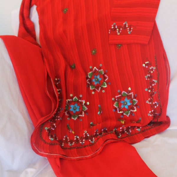 Red Fancy Shalwar Kameez