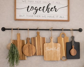 Industrial Pipe Kitchen Rack – Farmhouse Wall Mounted Towel Rack | Bathroom & Kitchen Holder | Handmade Heavy Duty Rack