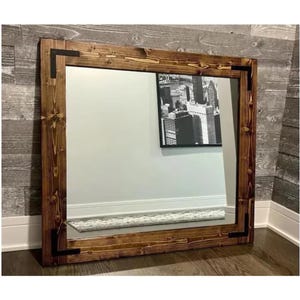 ESPRESSO Mirror, Bathroom Mirror, Farmhouse Rustic Wood Mirror, Wall Mirror, Entryway Mirror, Vanity Mirror, Small and Large Custom Mirrors
