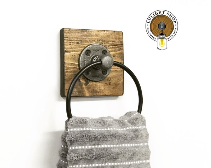 RUSTIC DISTRESSED Towel Ring, Towel Holder, Hand Towel Ring, Bathroom