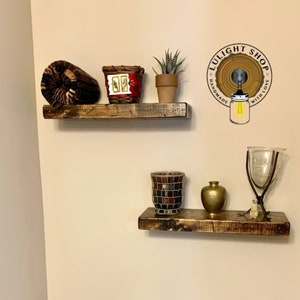 Rustic Distressed Floating Shelf: 5.5&quot; Deep, Country Home Decor
