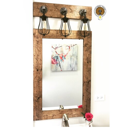 RUSTIC DISTRESSED Mirror Farmhouse Mirror Rustic Wood - Etsy