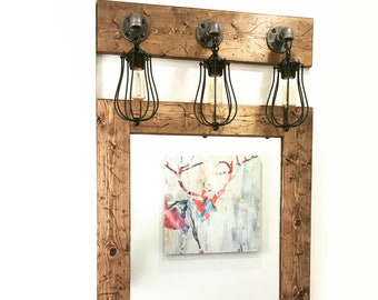 Mirror, Wood Frame Mirror, Rustic Wood Mirror, Bathroom Mirror, Farmhouse Mirror, Wall Mirror, Vanity Mirror, Small Mirror, Large Mirror