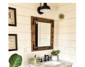 Rustic Bathroom Mirror Etsy