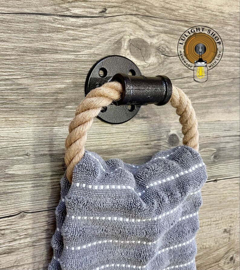 Rope Towel Ring Pipe Towel Ring Kitchen Ring Industrial Etsy