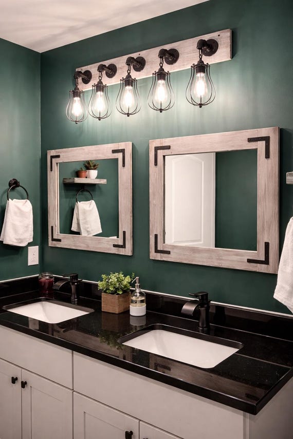 LIGHT WHITEWASH Farmhouse Mirror, Mirrors, Bathroom Mirror, Large Mirror, Wall Mirror, Vanity Mirror, Wood Mirror, Mirror, Rustic White Wood