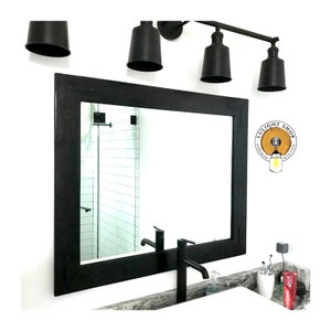 BLACK Mirror, Bathroom Mirror, Wall Mirror, Wood Mirror, Modern Rustic Farmhouse Minimalistic Mirror, Large Mirror, Best Selling Mirrors