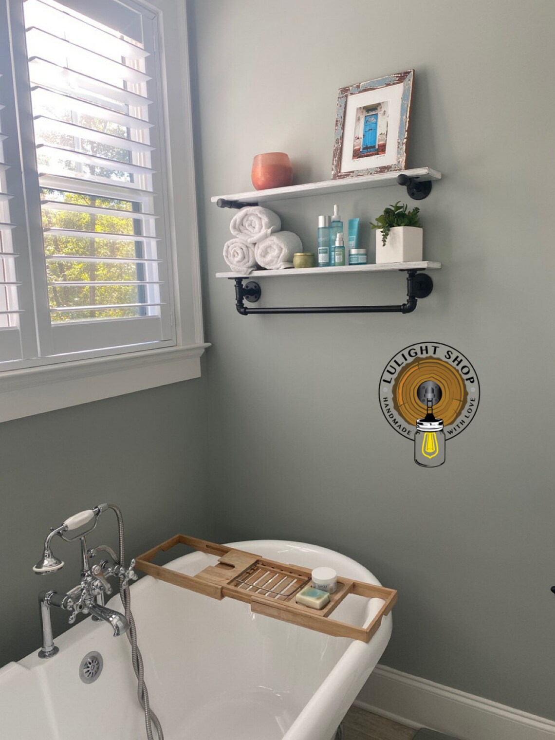 WHITEWASH 5.5 Deep Shelf Wall Shelf Kitchen Storage Etsy