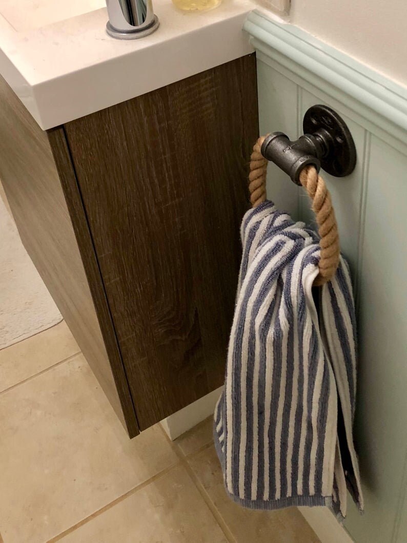 Rope Towel Ring Pipe Towel Ring Kitchen Ring Industrial Etsy