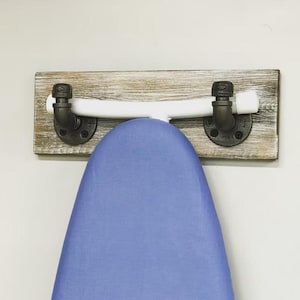 Handmade Pipe Ironing Board Hanger - Keep Your Laundry Room Organized and Stylish - Ironing Board Hooks Holder Storage Idea