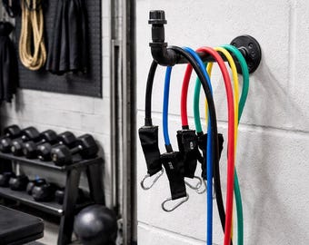 Deep Pipe Hooks, Gym Strong Wall Organizer for Weight Belts, Resistance Bands, Ropes and Gear, Heavy-Duty Metal Hooks for Gym, Garage & Home