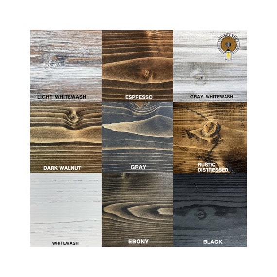 Wood Stain Samples – Farmhouse & Rustic Distressed Wood Color Samples | Lulight Shop Solid Wood Finish Options