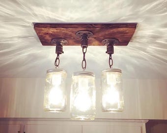 Rustic Industrial Modern Handmade Mason Jar Chandeliers/Rustic Lighting/3,4,6 Mason Jars/Lighting/Pendant Lights/Farm Lights/Cottage/Fixture