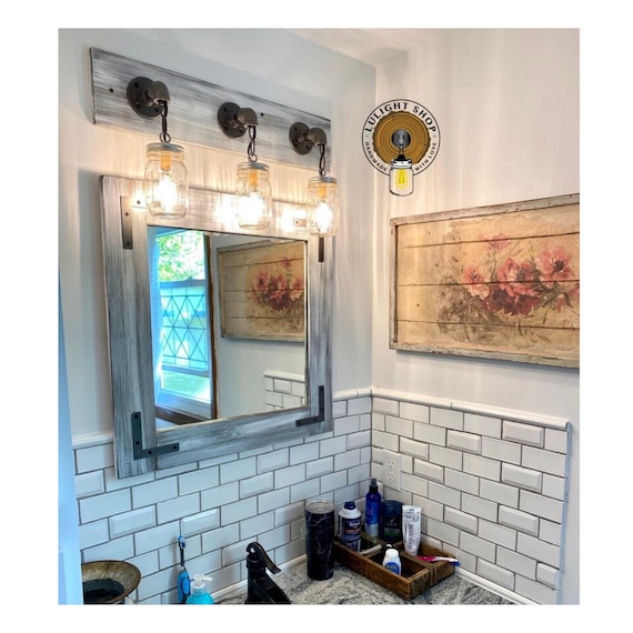 Beach house vanity on sale lights