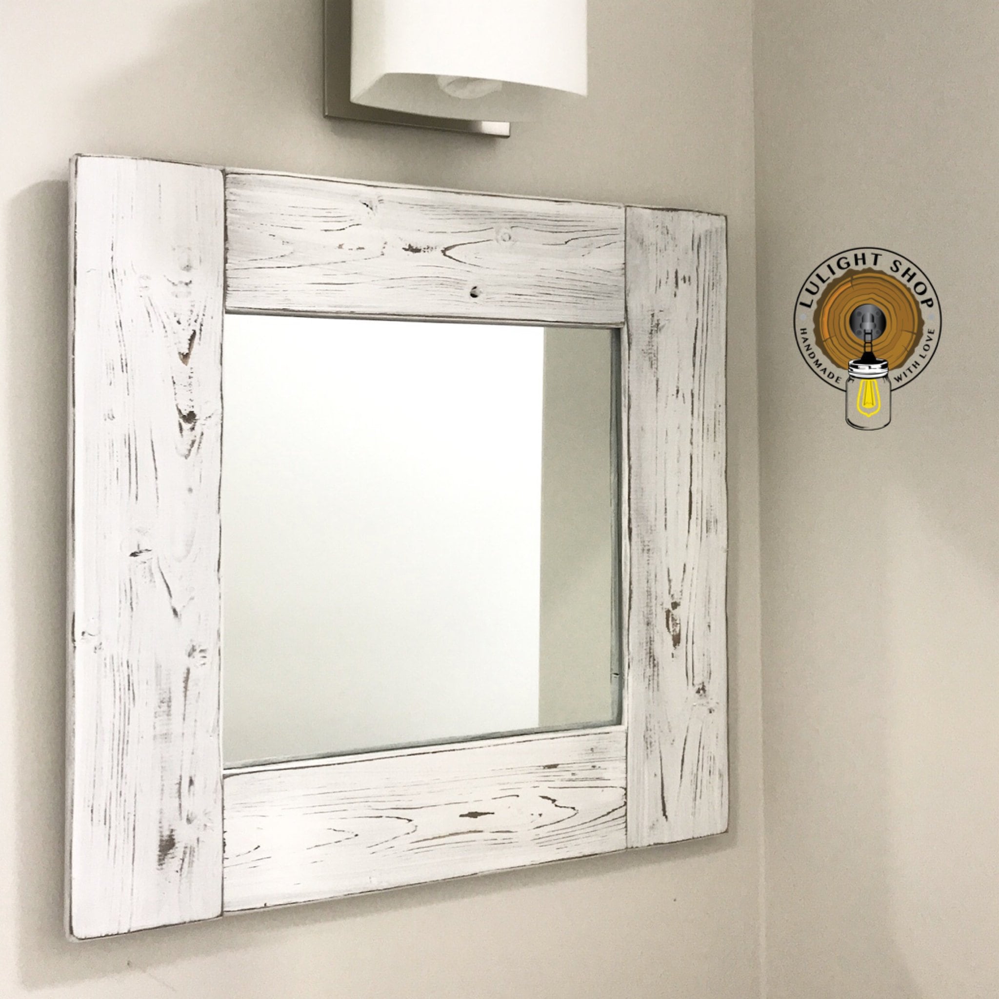White Framed Bathroom Mirrors