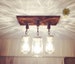 Rustic Industrial Modern Handmade Mason Jar Chandelier/Rustic Lighting/3 Mason Jars/Island Lighting/Pendant Light/Farm Light/Cottage/Fixture