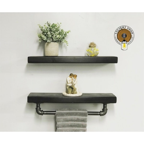 Black Floating Shelves Bathroom - Etsy