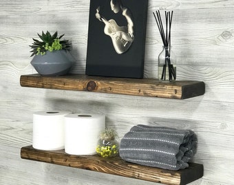 RUSTIC DISTRESSED 5.5" Deep Floating Shelf, Picture Ledge Wall Shelves, Wooden Shelves, Country Home Decor, Book Shelf, Photo Display Shelf