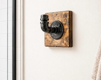 Rustic Industrial Modern Pipe Coat Hook, Storage Hook, Backpack Towel Hooks, Restaurant Decor, Mudroom Rack, Garage Organizer, Workplace