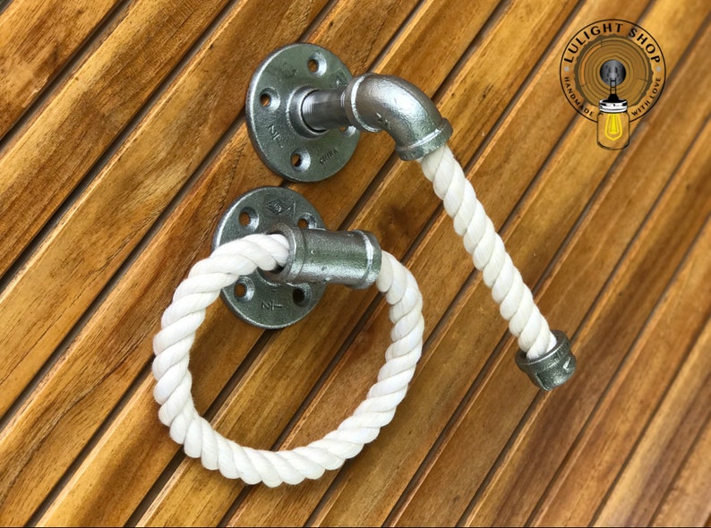 Nautical Bathroom Decor Rope Bathroom Set Lake House Vanity Etsy