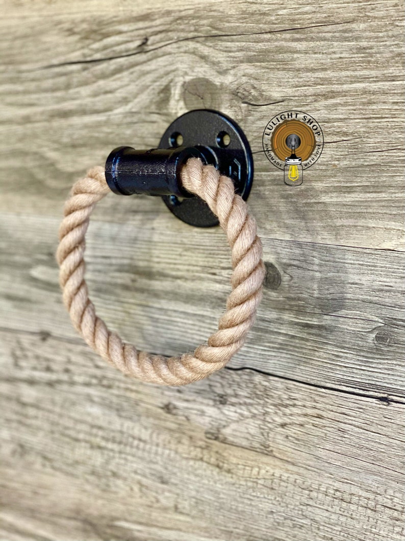Rope Towel Ring Pipe Towel Ring Kitchen Ring Industrial Etsy
