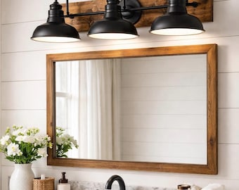 Vanity Light Fixture, 3 Shades Light, Bathroom Fixture, Modern Look, Vanity Wall Light, Farmhouse Rustic Light Fixture