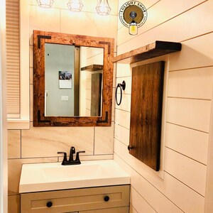 Rustic Distressed Wood Frame Mirror, Farmhouse bathroom Vanity Mirror, Large Small Sizes, Cottage Hallway Decor imagen 20