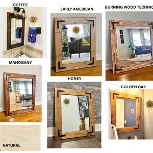 Wood Stain Samples for Lulight Mirrors and Shelves, Individual Solid Wood Color Swatches image 10