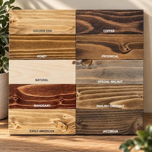 Wood Stain Sample, 3.5-Inch Pine Color Swatch for Lulight Mirror Frames and Shelves