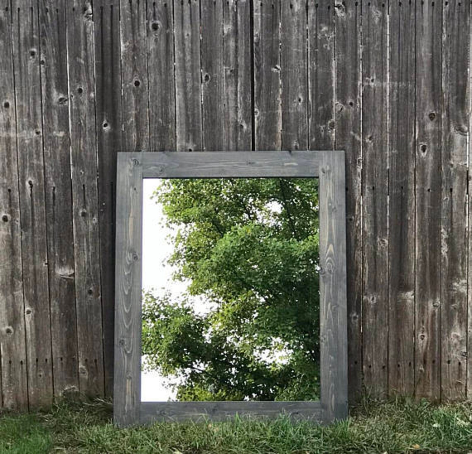 GRAY Wall Mirror Rustic Grey Wall Mirror Modern Mirror | Etsy