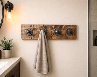 Rustic Industrial Wall Coat Rack, Modern Hooks, Hook, Backpack Holder, Rustic Home Decor, Entryway Rack, Towel Rack, Hanger, Hallway Storage