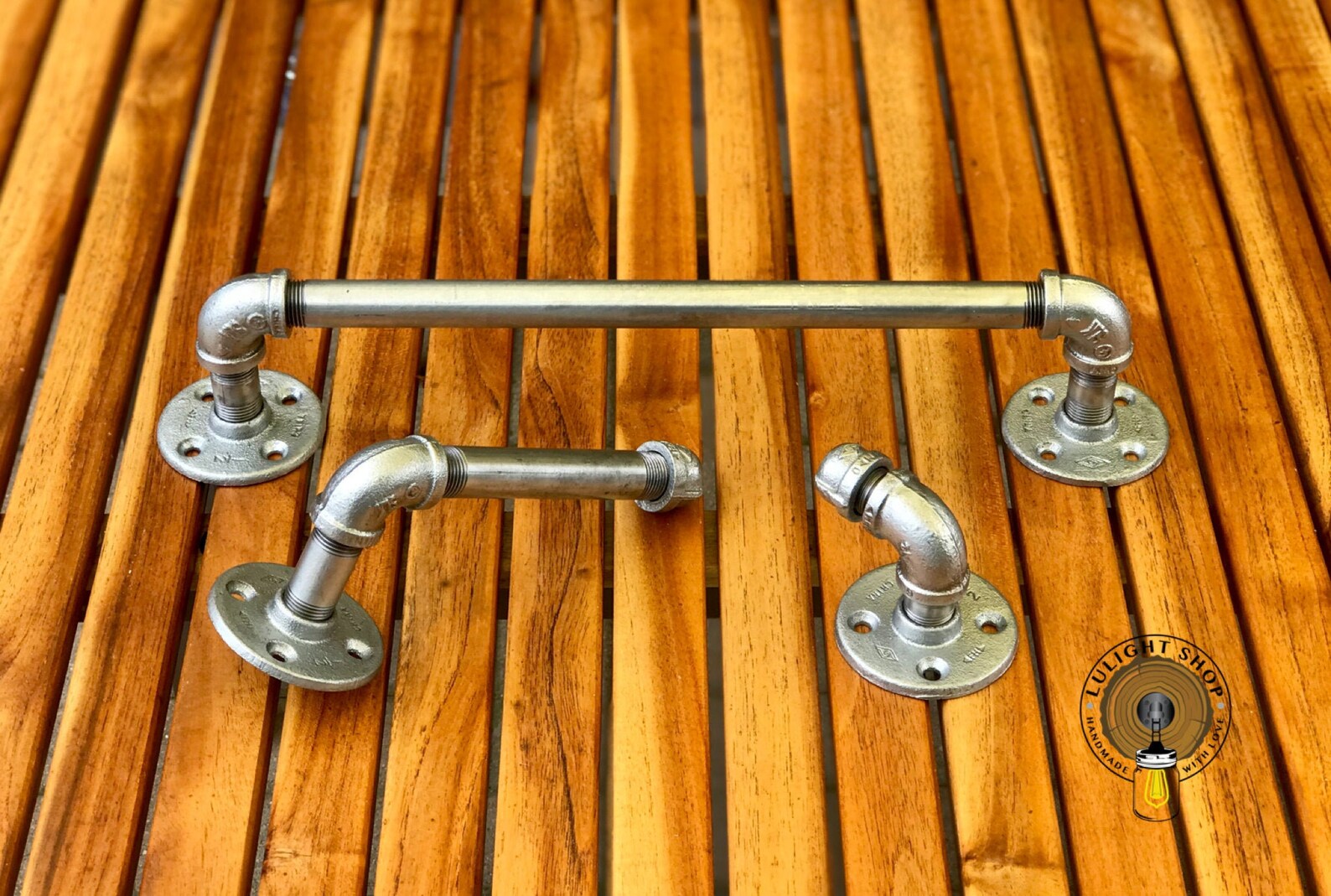 Industrial Pipe Bathroom Set Toilet Paper Holder Hook Towel Etsy