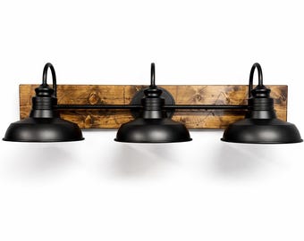 Vanity Light Fixture, 3 Shades Light, Bathroom Fixture, Modern Look, Vanity Wall Light, Farmhouse Rustic Light Fixture