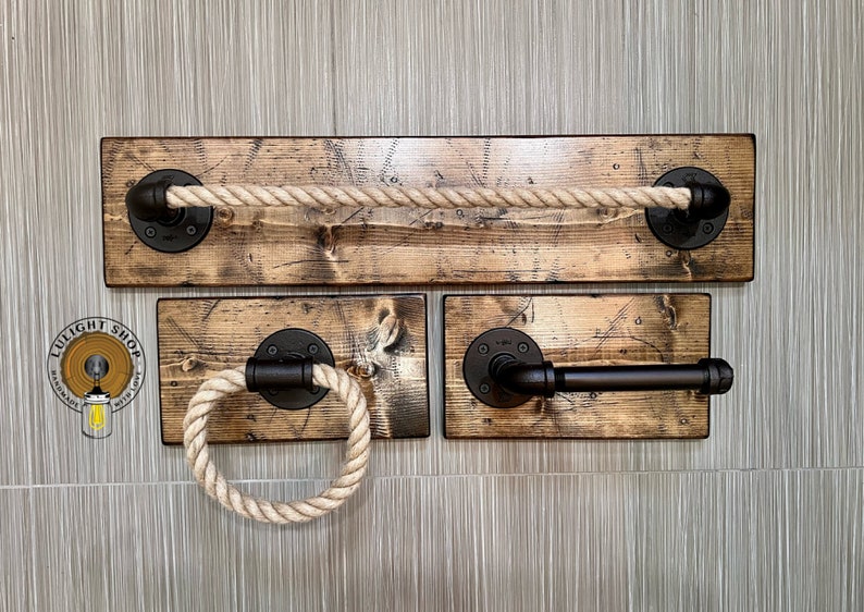 Full Bathroom Set Including Toilet Roll Holder Towel Rail and Etsy