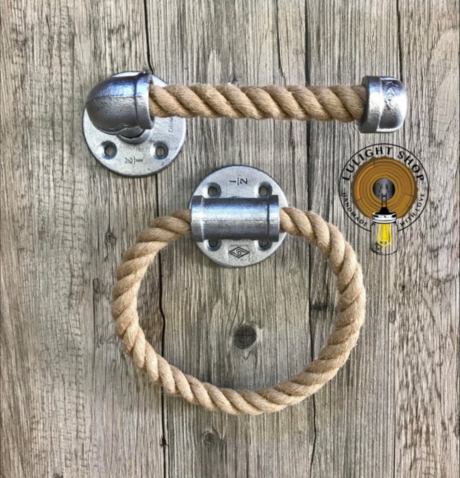 Rope Bathroom Set Coastal Bathroom Decor Industrial Modern | Etsy